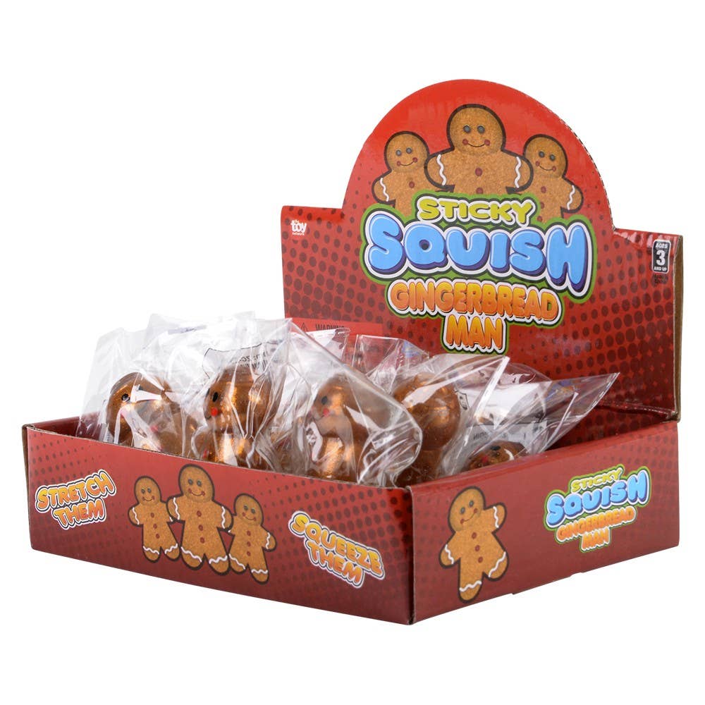 2.25" SQUISH STICKY GINGERBREAD MAN 12/DISP