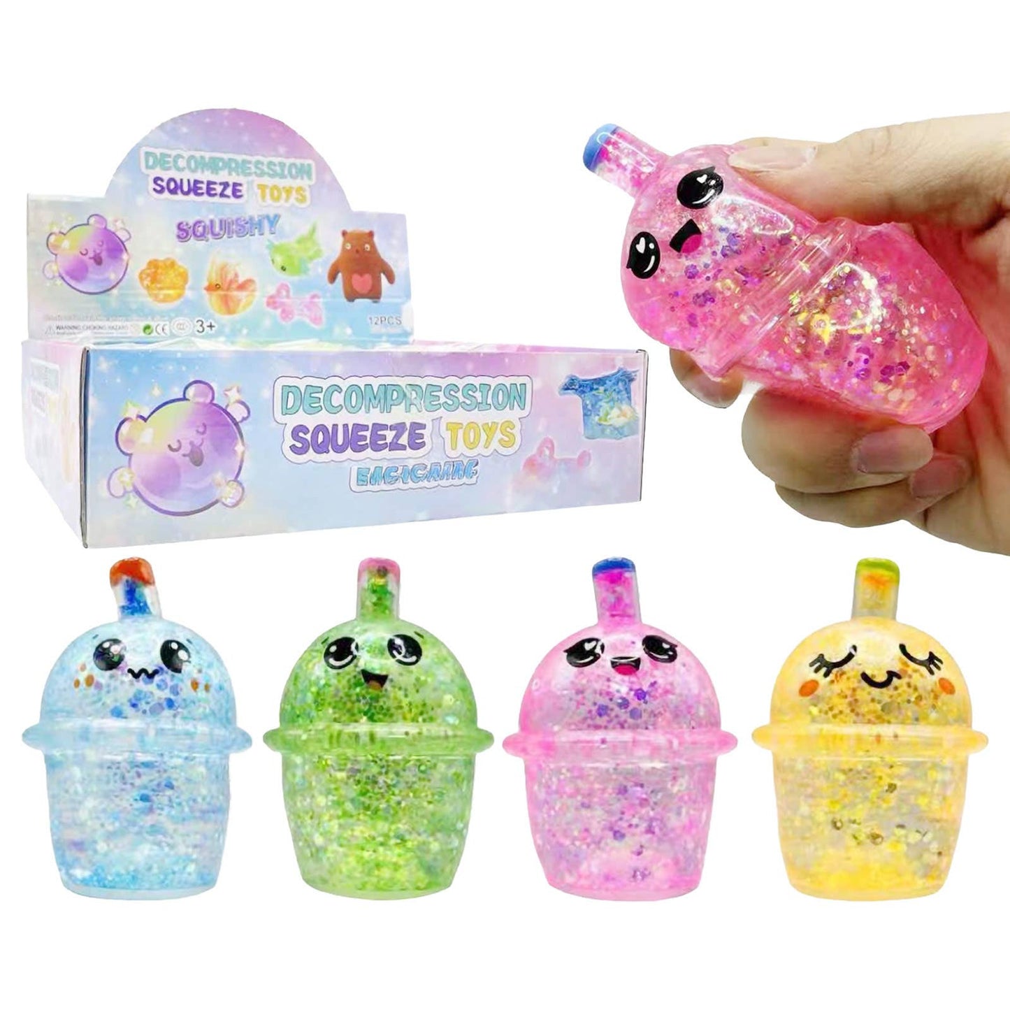 Boba Glittery Sugar Squishy