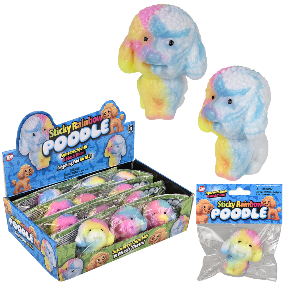 2.75" STICKY RAINBOW POODLE
