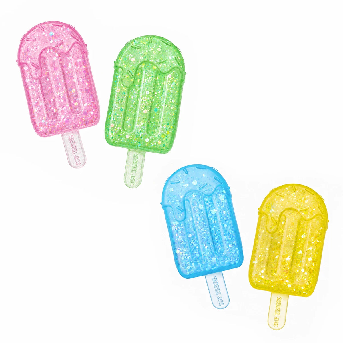 Top Trenz Super Duper Sugar Squisher – Sticky Glitter Mini Ice Pops 2-Pack