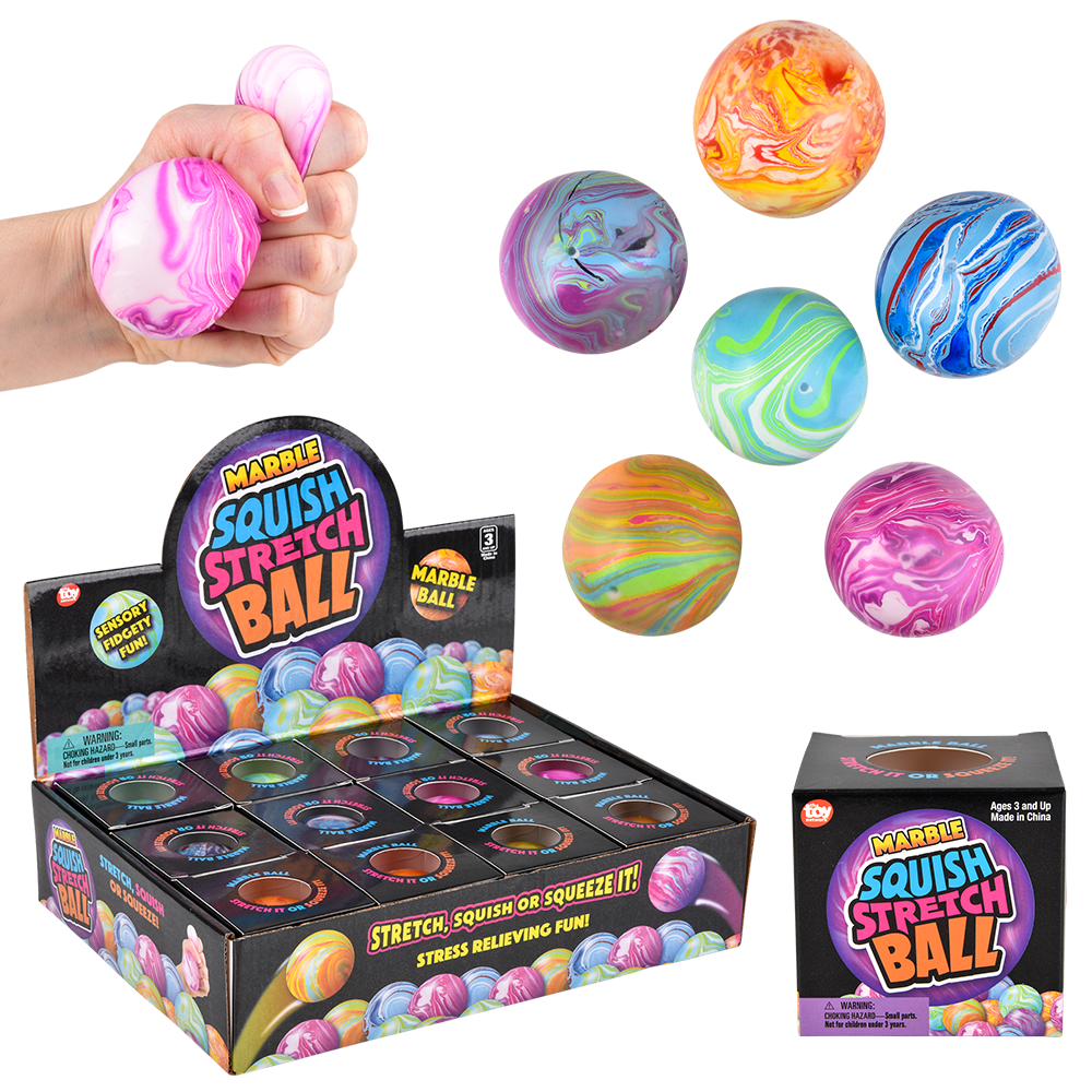 2.33" SQUISH AND STRETCH MARBLEIZED YUMMY BALL