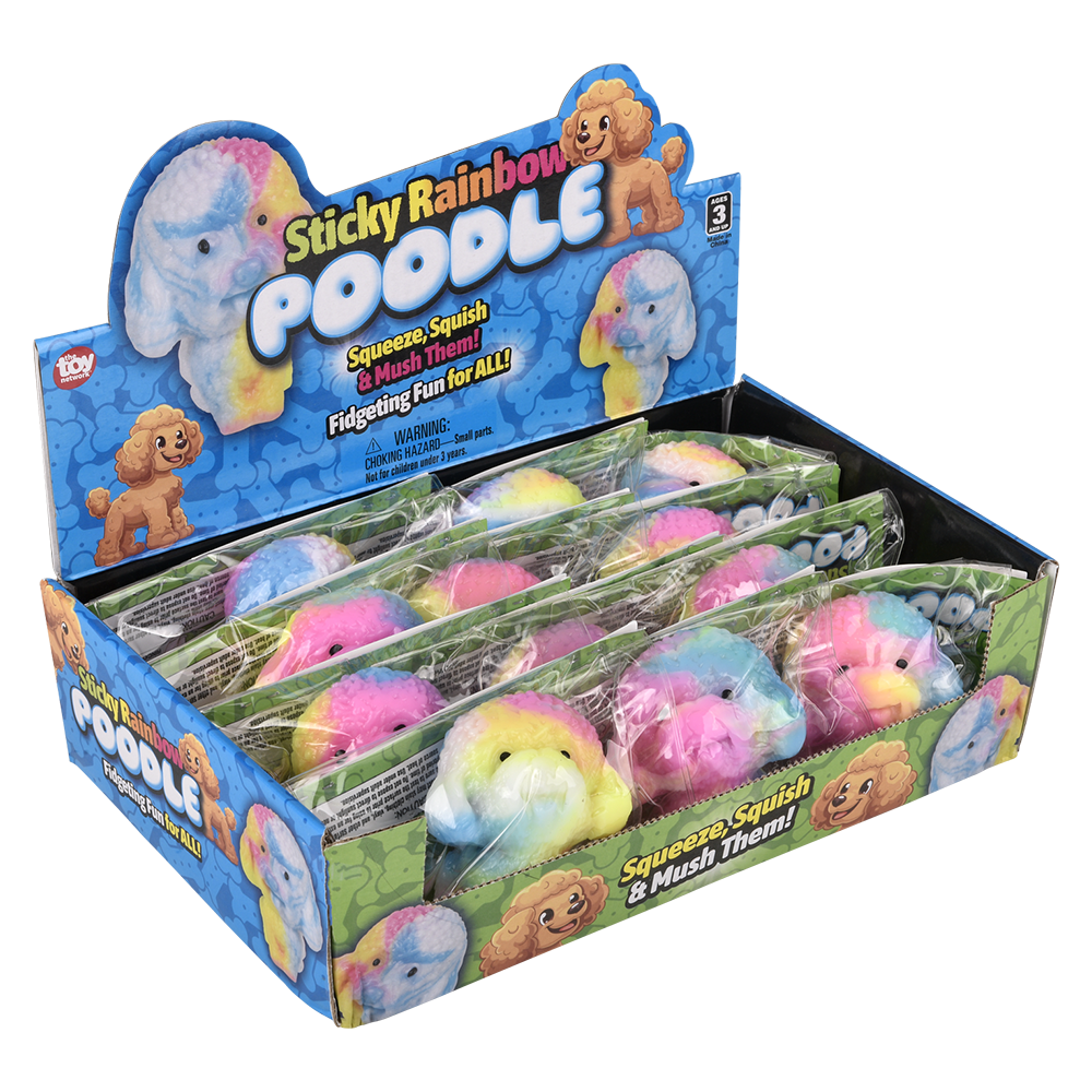 (T) 2.75" STICKY RAINBOW POODLE 12CT