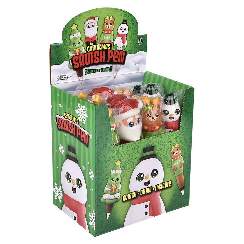 7" CHRISTMAS SQUISH PEN 12CT