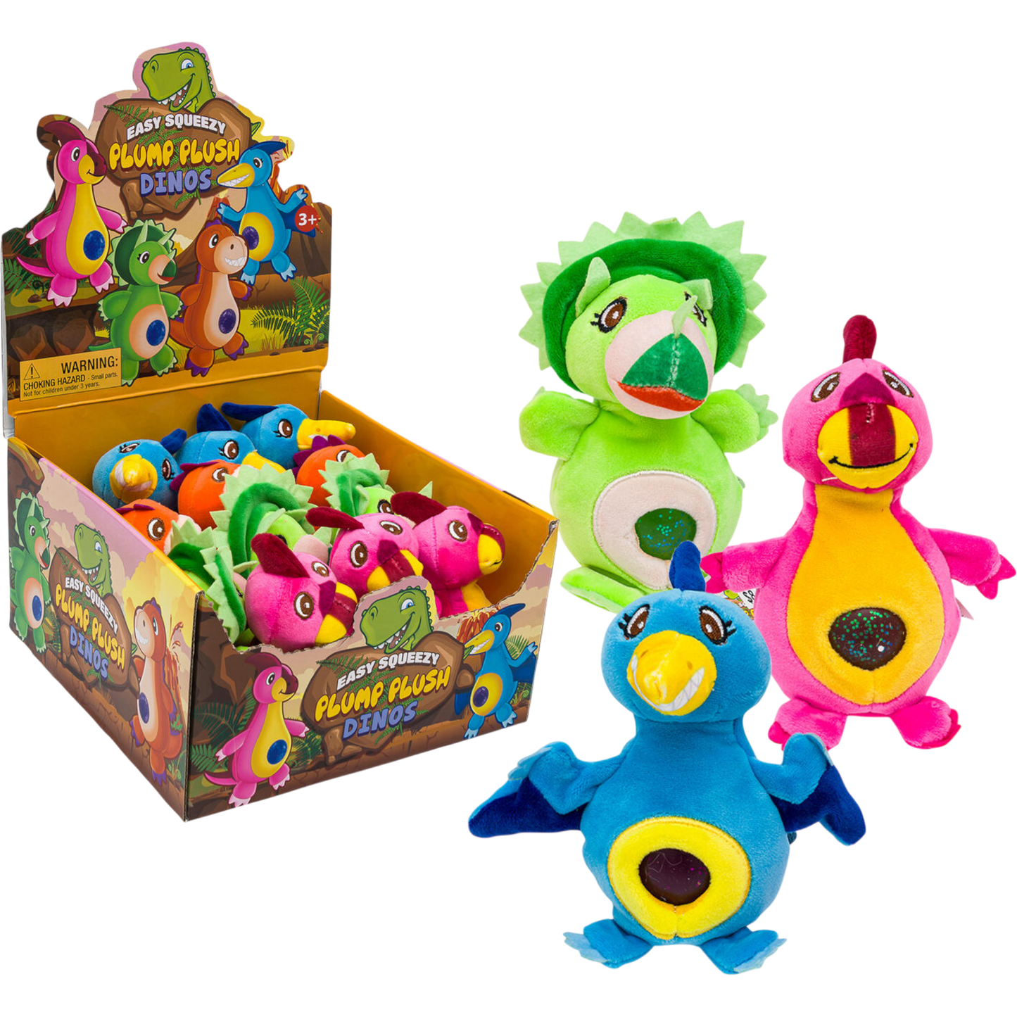 Easy Squeezy Plump Plush Dinos Squeezable Toy