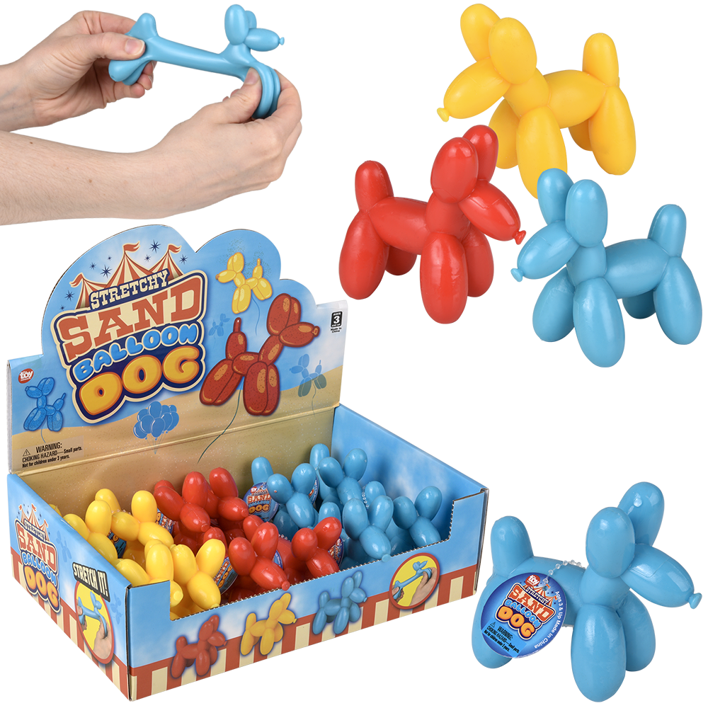 (T) 3.5" STRETCHY AND SAND BALLOON DOG 12/DISP