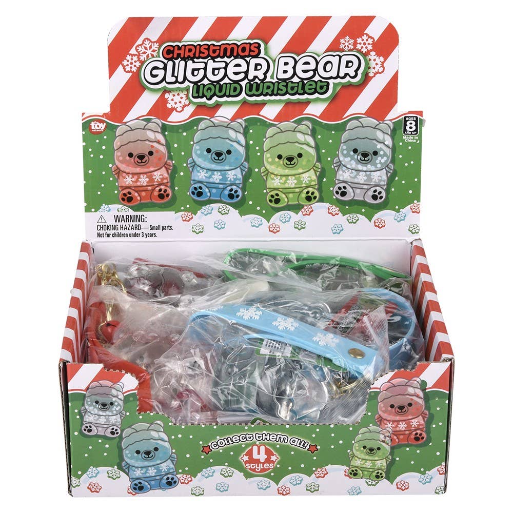 2.33" CHRISTMAS LIQUID BEAR WRISTLET CLIP ON
