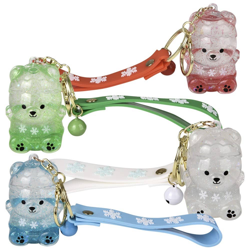 2.33" CHRISTMAS LIQUID BEAR WRISTLET CLIP ON