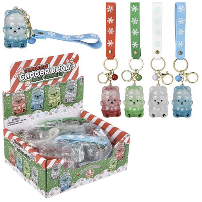 2.33" CHRISTMAS LIQUID BEAR WRISTLET CLIP ON