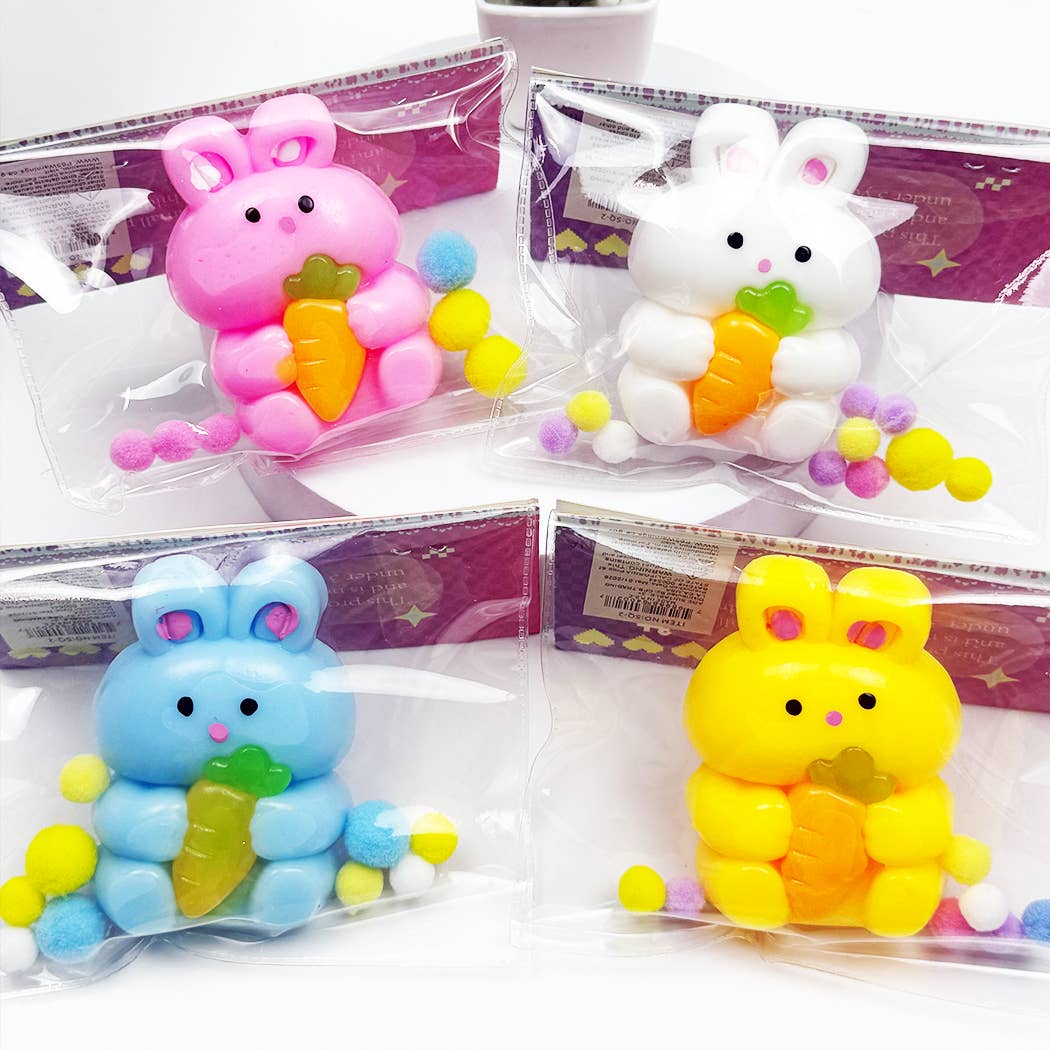 Bunny with Carrot Pinch Squishy Toy