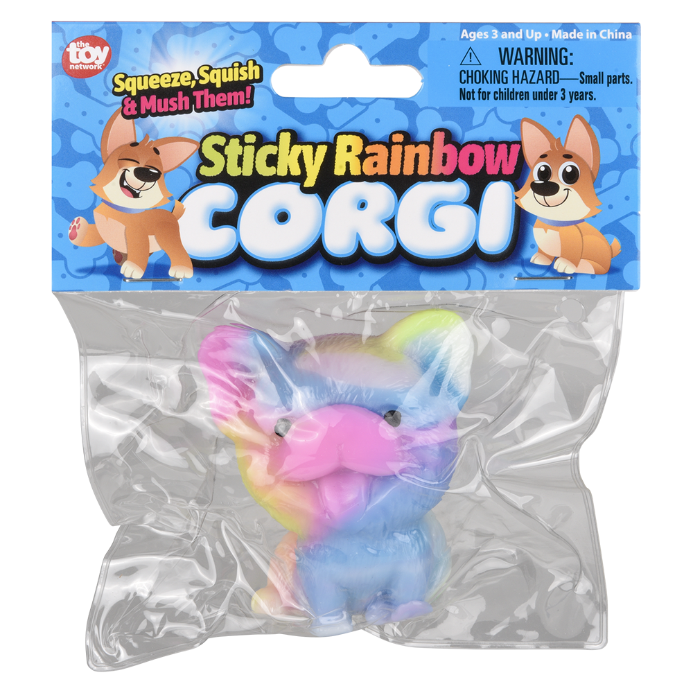 (T) 2.75" STICKY RAINBOW CORGI 12CT