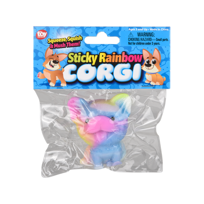 2.75" STICKY RAINBOW CORGI