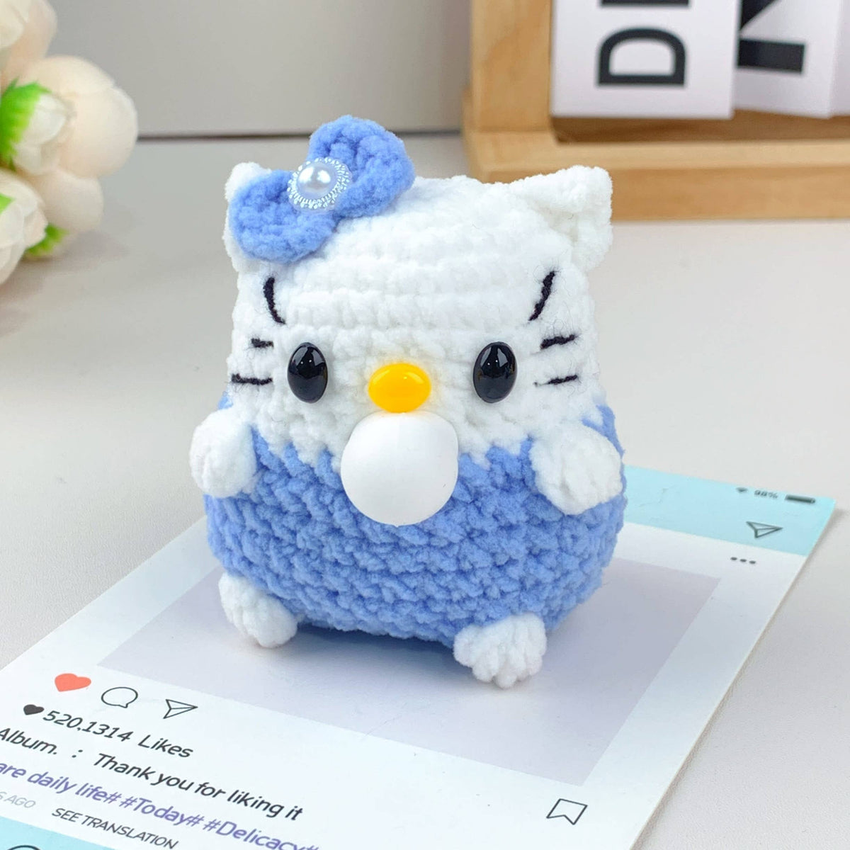 Hello Kitty Handmade Crochet Bubble Blowing Toy