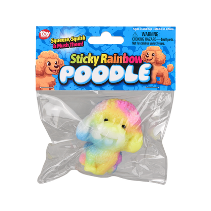 2.75" STICKY RAINBOW POODLE