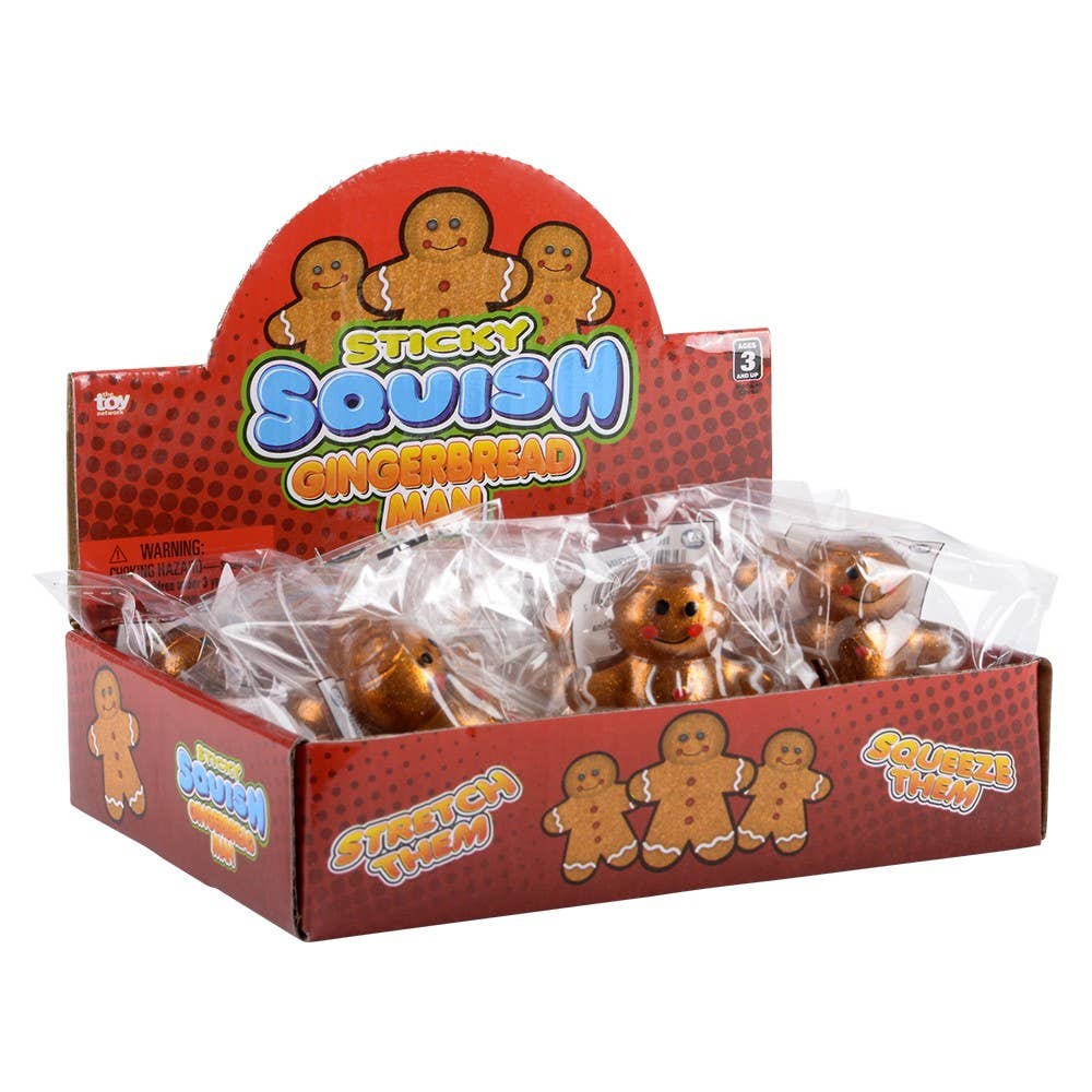 2.25" SQUISH STICKY  GINGERBREAD MAN    12/DISP