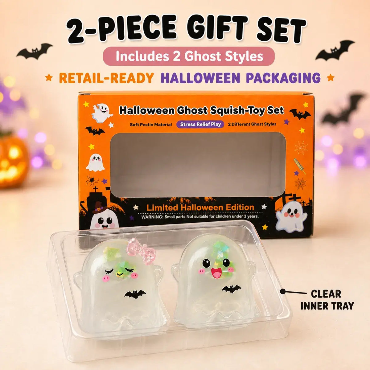 Halloween Cute Ghost Coconut Oil Squishy
