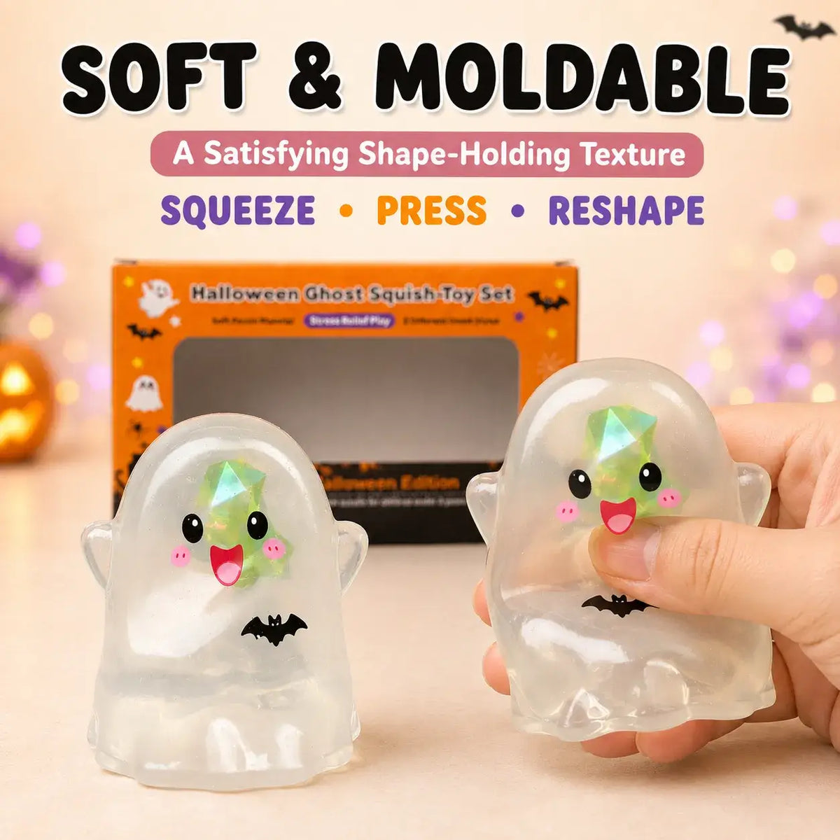 Halloween Cute Ghost Coconut Oil Squishy