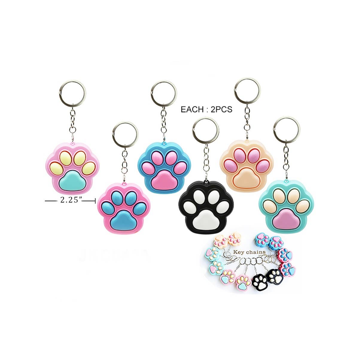 Paw Clicker Fidget Keychain