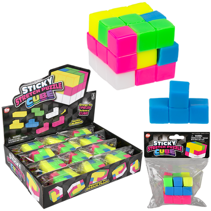 2.5" STICKY STRETCH PUZZLE CUBE