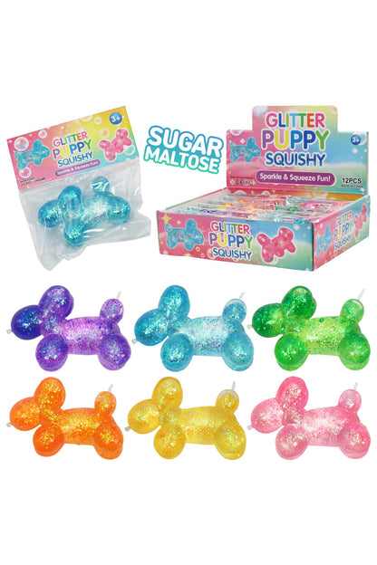 Balloon Dog Glittery Maltose Thick Putty Filled Squishy