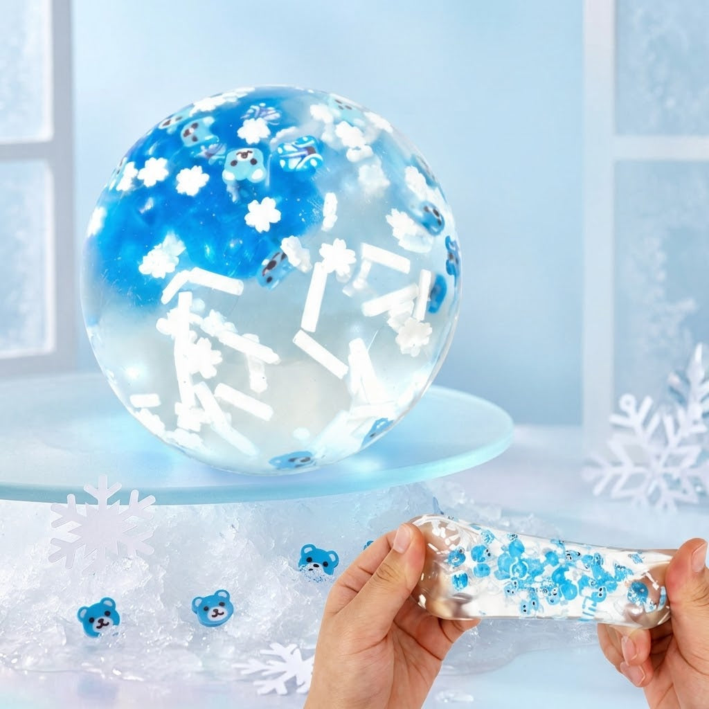 Winter Teddy Bear Snowflake Sugar Squishy - South Korea Import
