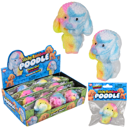 2.75" STICKY RAINBOW POODLE
