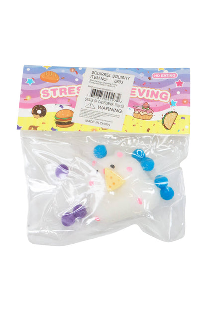 Cute Mini Hamster Flocked Pom Pom Sticky Mochi Squishy Bag