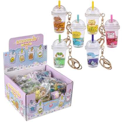 3" KAWAII ANIMAL SMOOTHIE LIQUID KEYCHAIN
