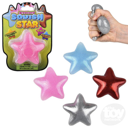 Squish Sticky Glitter Star 3"