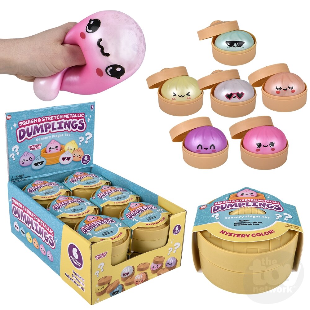 3.25" Squish And Stretch Metallic Surprise Dumplings