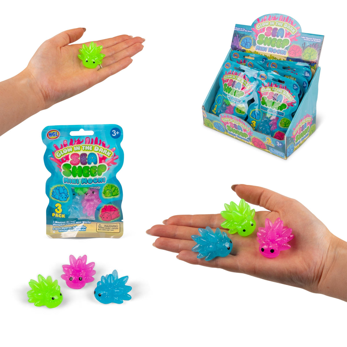 SEA SHEEP GLOW IN THE DARK MINI MOCHIS - 3 PACK
