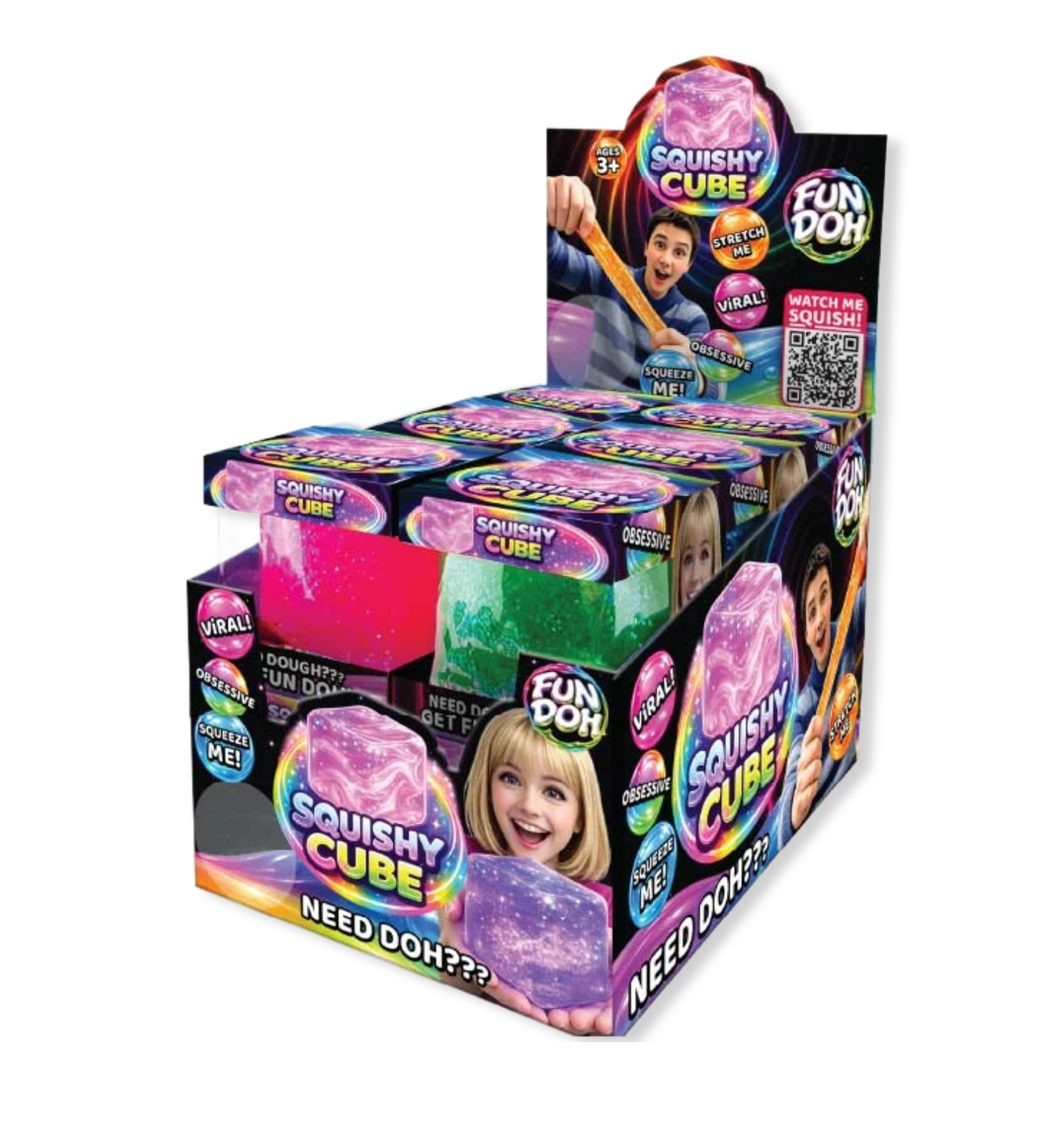 Fun Doh Squish & Squeeze Sparkle Cube