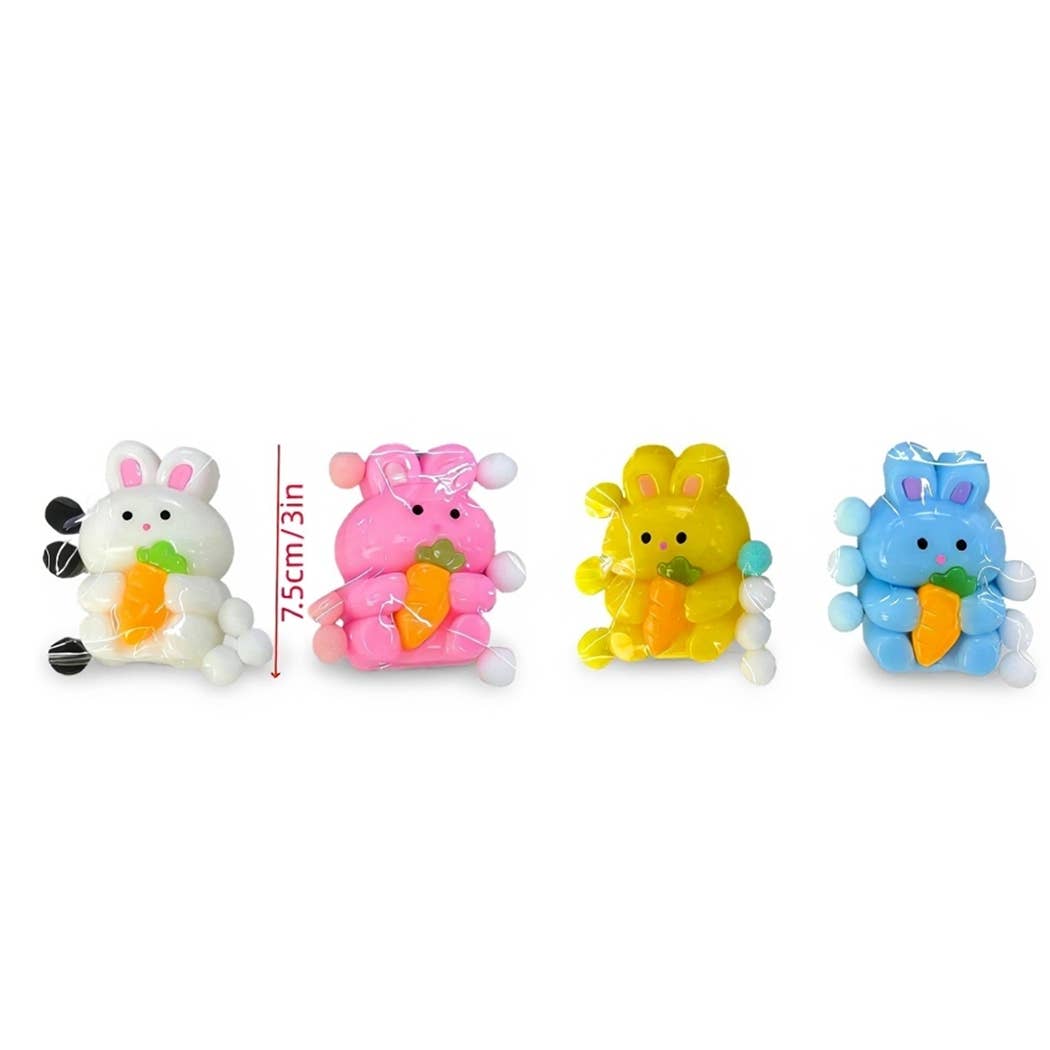 Bunny with Carrot Pinch Squishy Toy