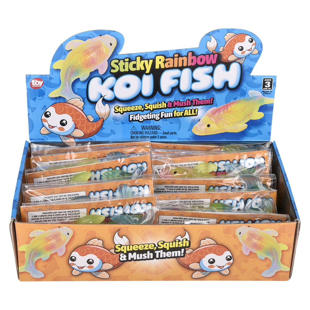 (T) 4.5" STICKY RAINBOW KOI FISH 12CT
