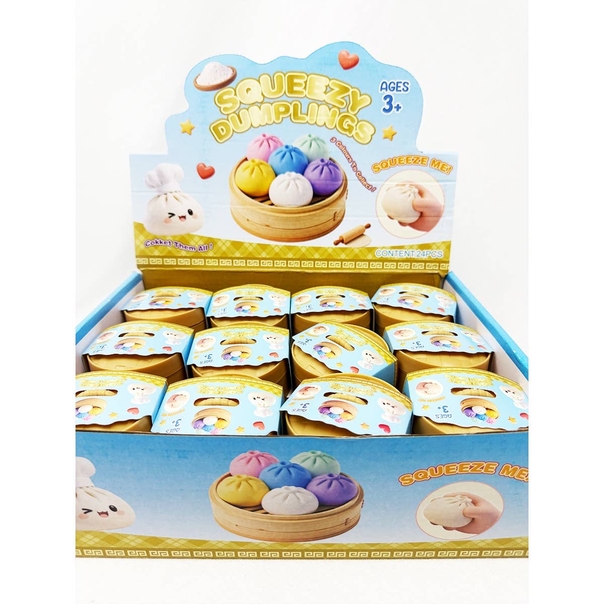 Mini Glitter Dumpling Squishy with Steamer
