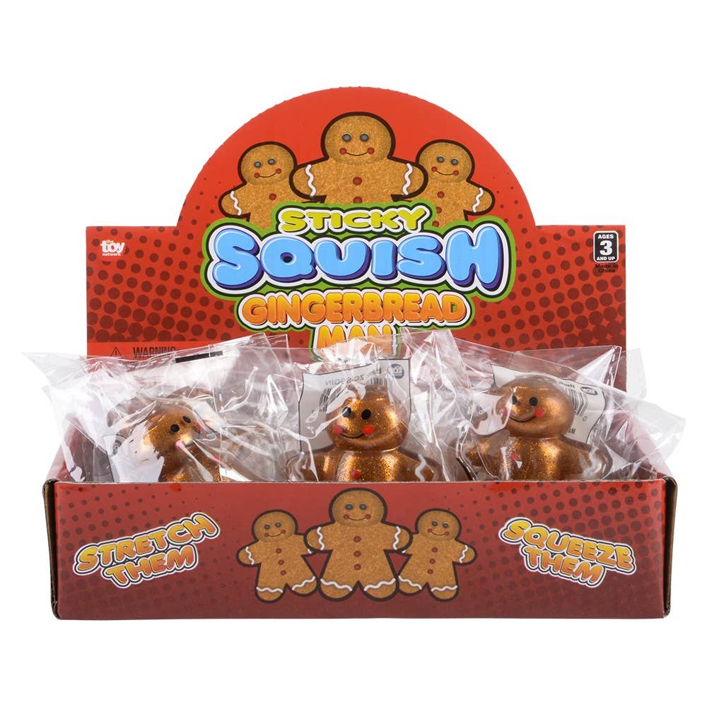 2.25" SQUISH STICKY  GINGERBREAD MAN    12/DISP