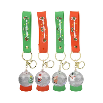 2" CHRISTMAS LIQUID SNOW GLOBE WRISTLET CLIP ON