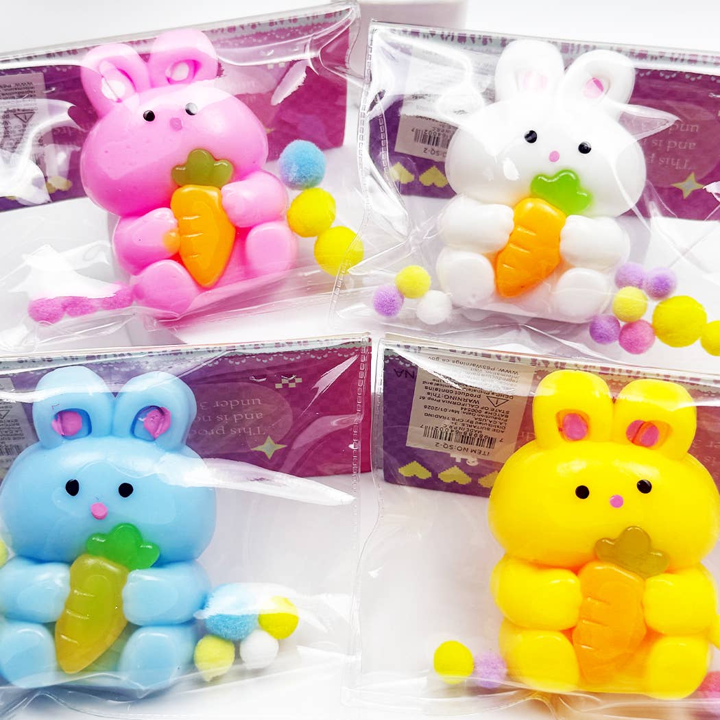 Bunny with Carrot Pinch Squishy Toy