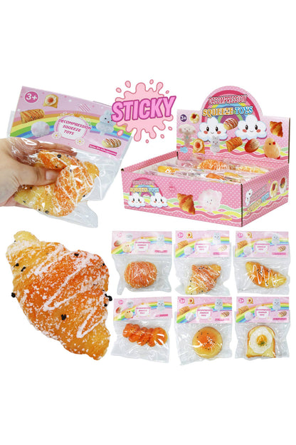 Realistic Bread Pastries Sticky Mochi Squishy
