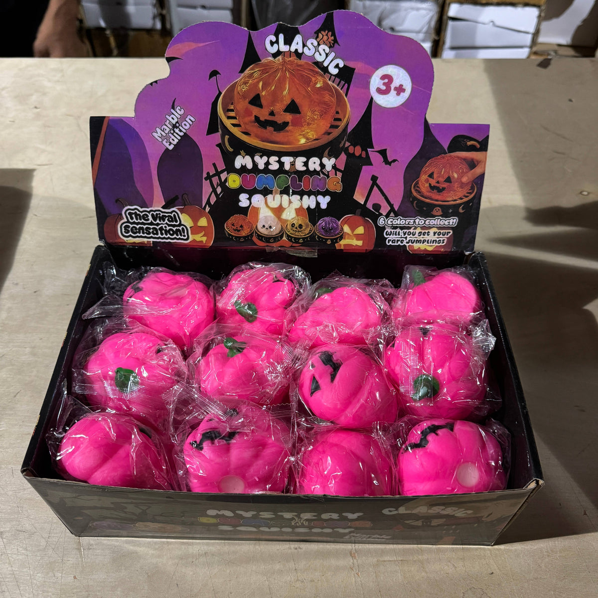 Hot Pink Squishy Halloween Pumpkin