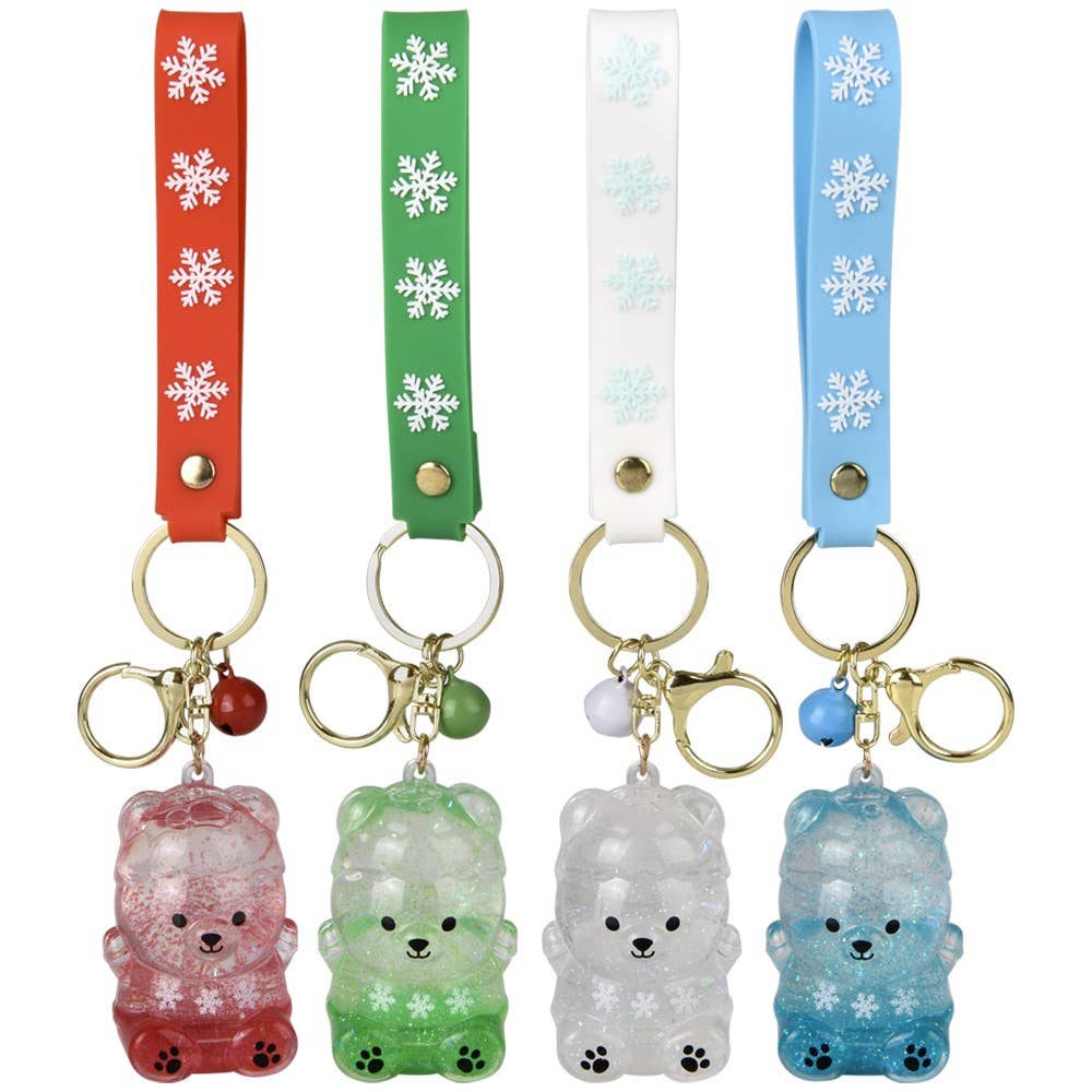 2.33" CHRISTMAS LIQUID BEAR WRISTLET CLIP ON