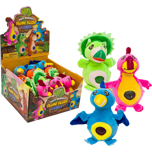 Easy Squeezy Plump Plush Dinos Squeezable Toy