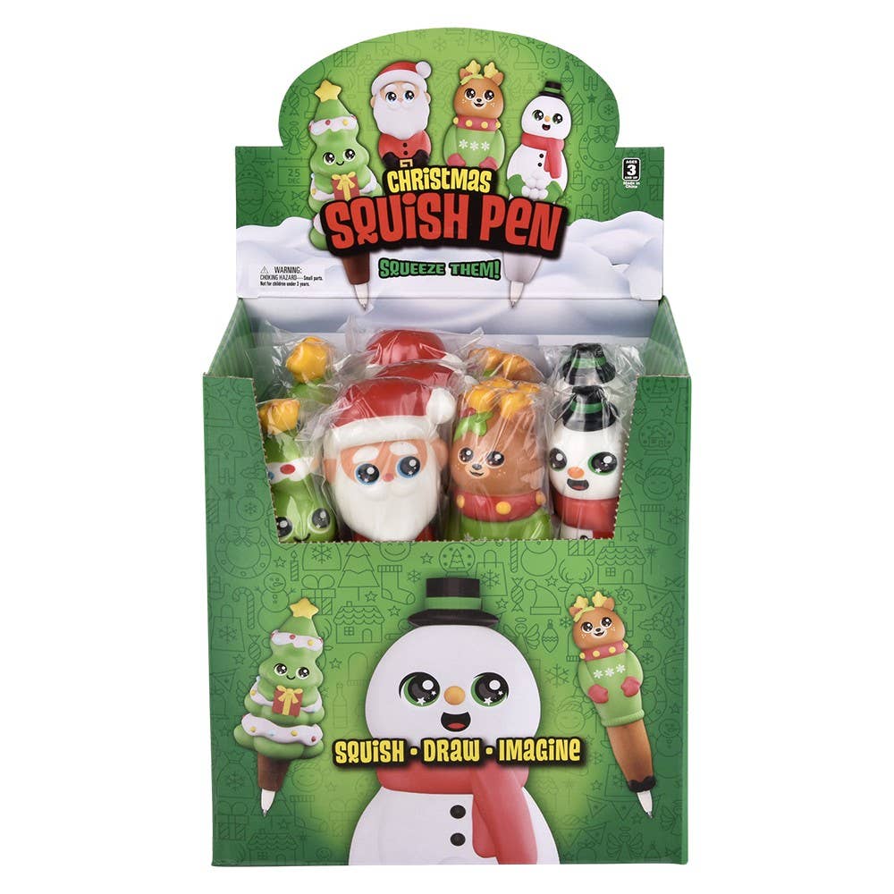7" CHRISTMAS SQUISH PEN 12CT