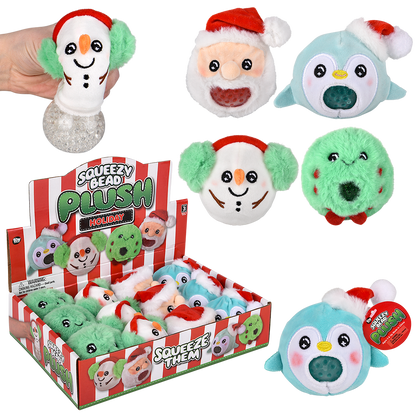 3" CHRISTMAS SQUEEZY BEAD PLUSH